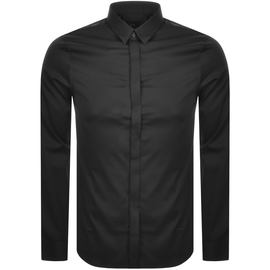 Alternative Image for ProductArmani Exchange Slim Fit Long Sleeved Shirt Black1